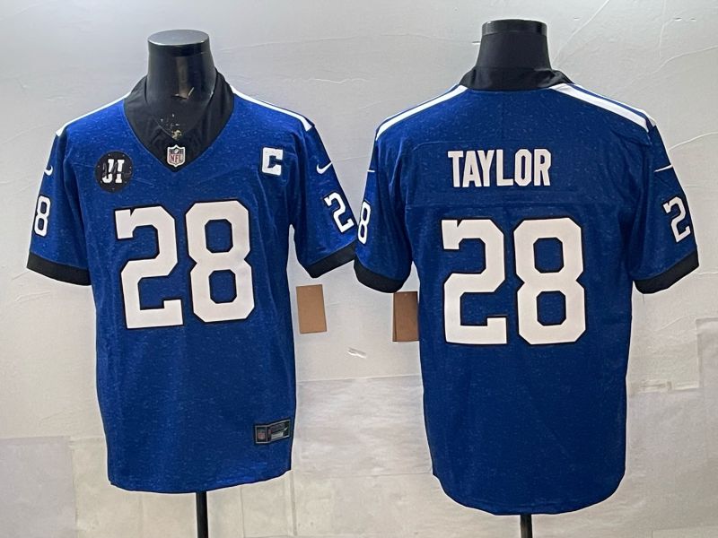 Men 2026 Indianapolis Colts #28 Taylor Blue Throwback 3th generation Nike Limited NFL Jersey style 01->los angeles dodgers->MLB Jersey